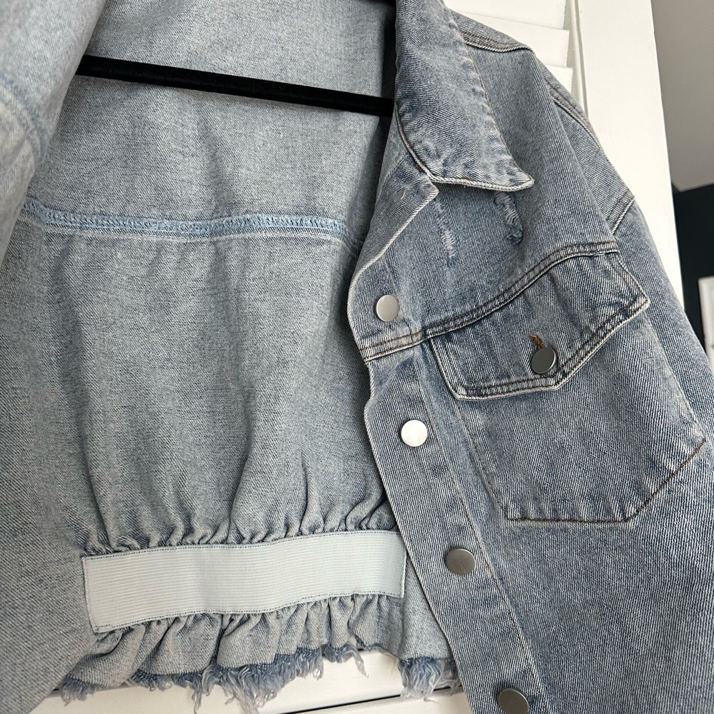 Rhinestone Cropped Jean Jacket - image 5